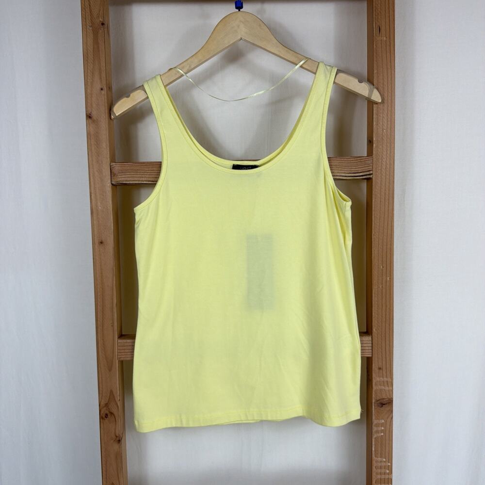 NWT Yesta Yellow Scoop Neck Tank Top Size MED Sleeveless Basic Camisole Summer